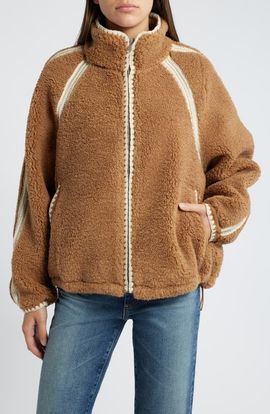 UGG(r) UGG(r) Nikia Open Stitch Detail Uggfluff Fleece Jacket