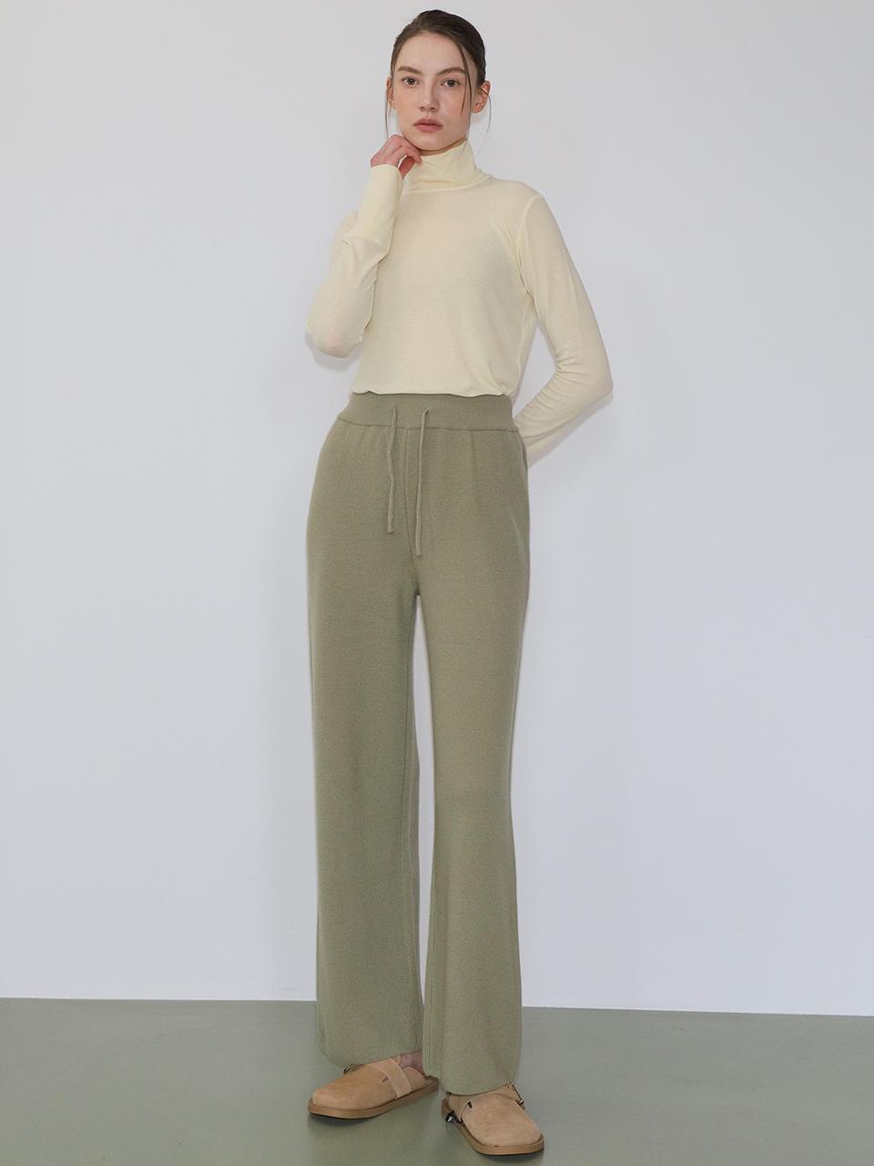 UIJI Cashmere Wool Blend Sweatpants (KHAKI GREEN)