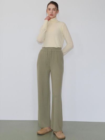 UIJI Cashmere Wool Blend Sweatpants (KHAKI GREEN)