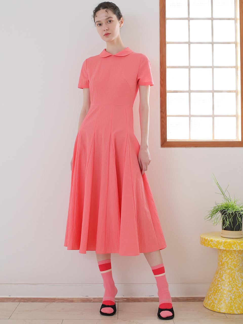 UIJI Cotton shirt midi dress Pink