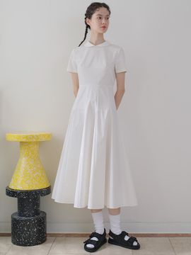 UIJI Cotton shirt midi dress White