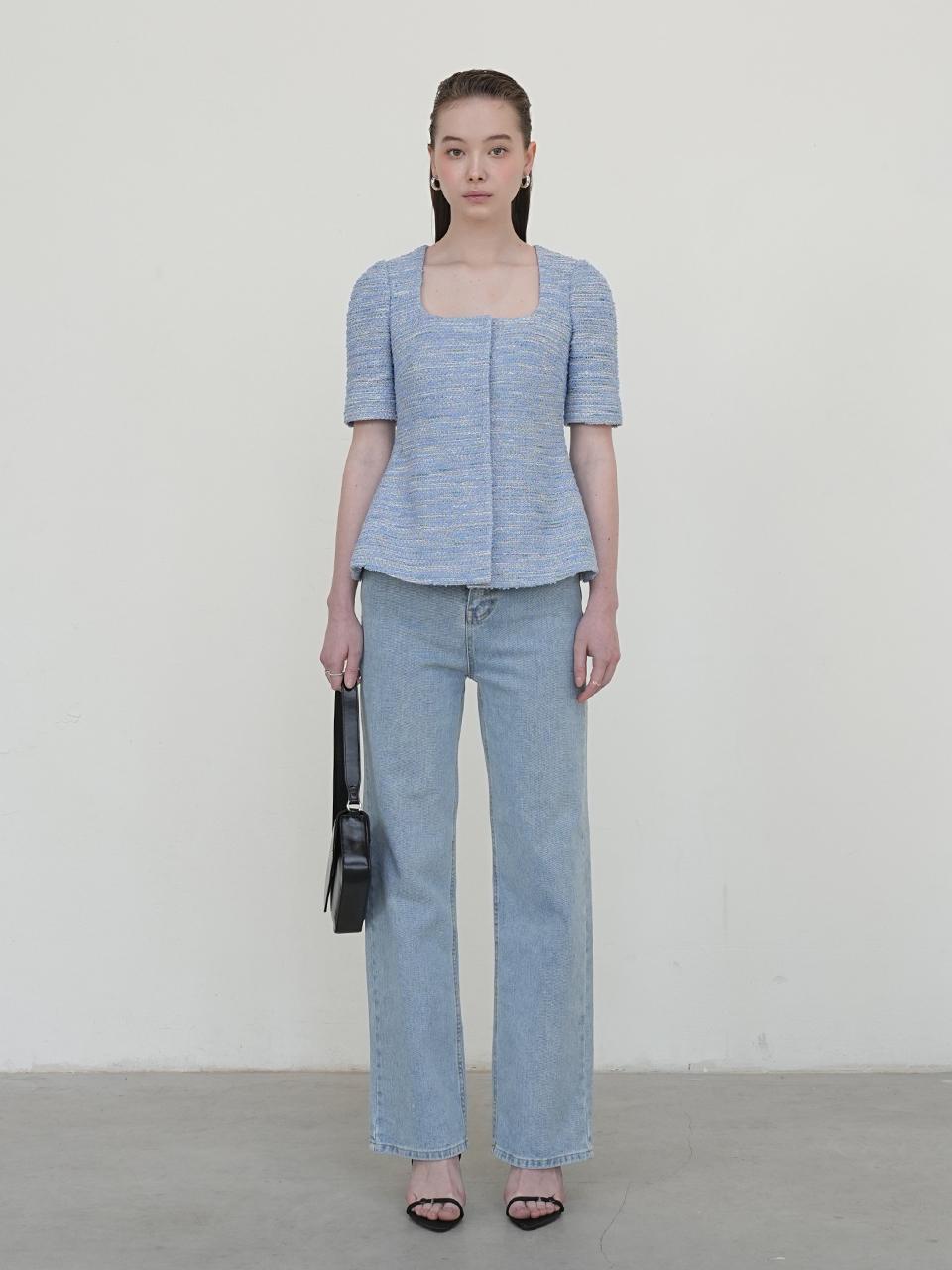 UIJI Cotton Tweed Jacket Blue