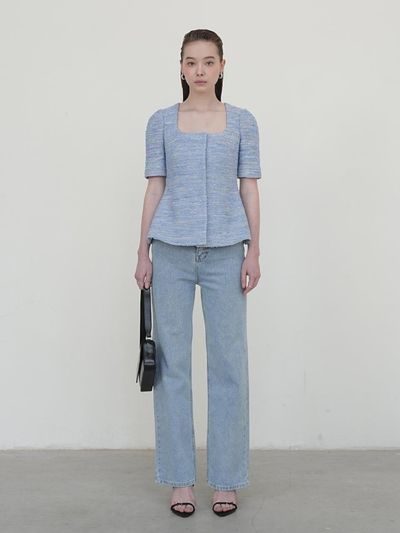UIJI Cotton Tweed Jacket Blue