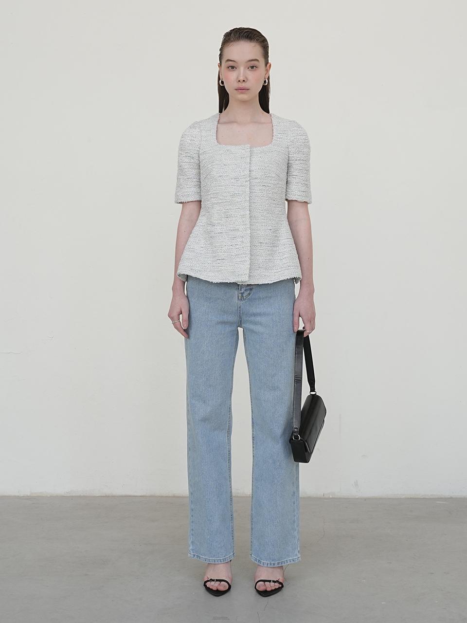 UIJI Cotton Tweed Jacket White