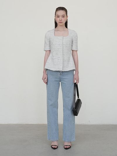 UIJI Cotton Tweed Jacket White
