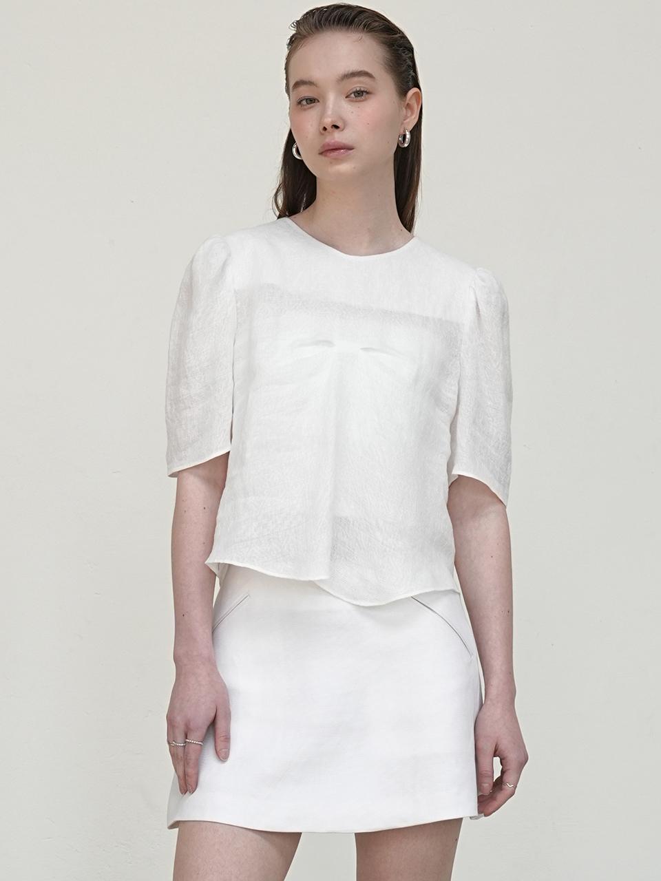 UIJI Double Pintuck Blouse White