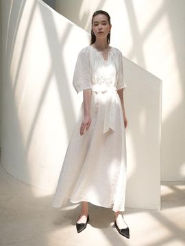 UIJI Jacquard Bellona Maxi Dress White