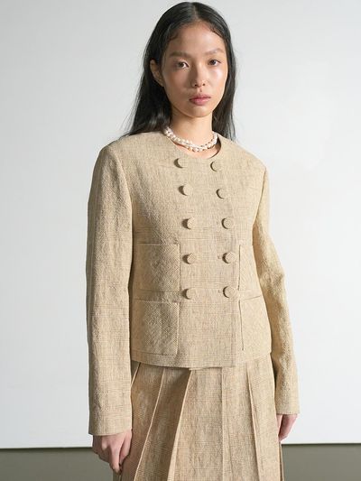 UIJI Linen Double Blazer