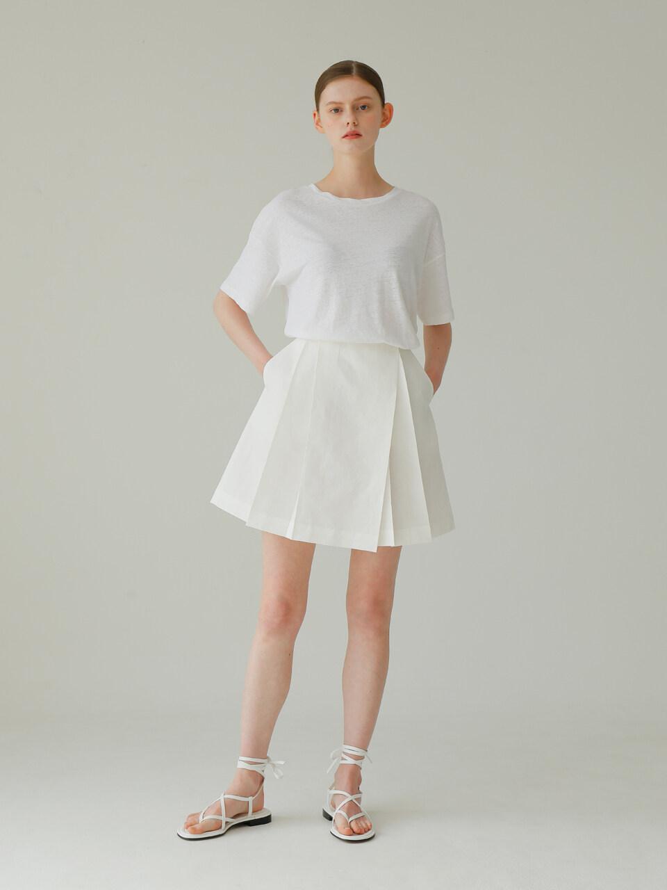 UIJI Linen Skort Pants_White