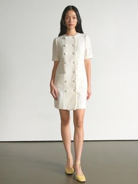 UIJI Linen Tweed Mini Dress [Ivory]