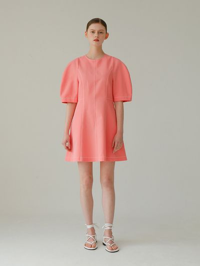 UIJI Puff Sleeve Mini Linen Dress (2 Colors)