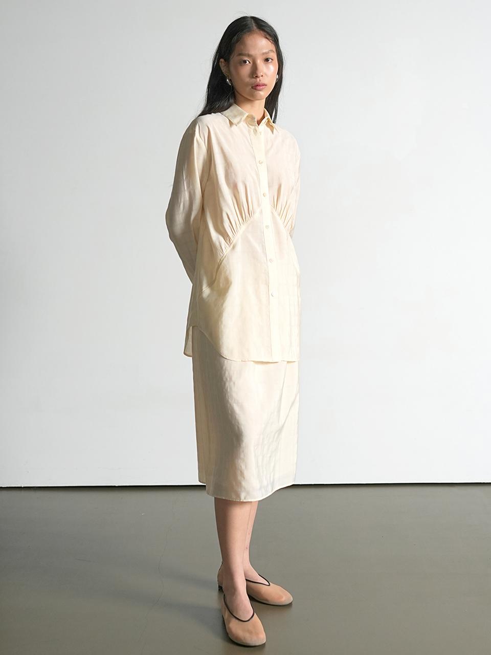 UIJI Shirring Point Shirt [Beige]