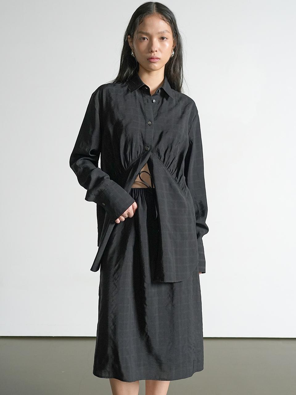 UIJI Shirring Point Shirt [Black]