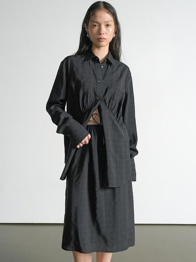 UIJI Shirring Point Shirt [Black]