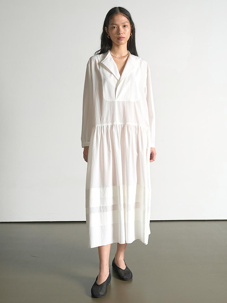 UIJI Shirt Long Dress [White]