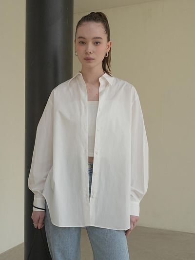 UIJI Sleeve Pintuck Point Shirt White