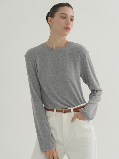 UIJI Wool Blend Long Sleeve T - Shirt 2color