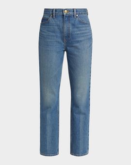 Ulla Johnson Agnes Washed-Denim Crop Jeans