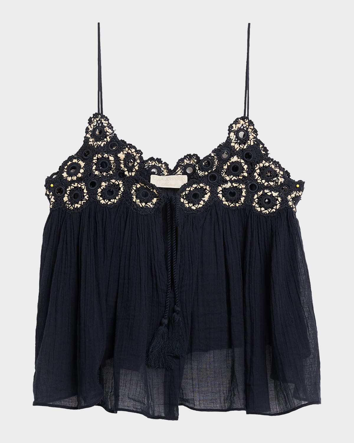 Ulla Johnson Alessia Embroidered Gauze Tank Top