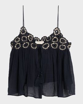 Ulla Johnson Alessia Embroidered Gauze Tank Top