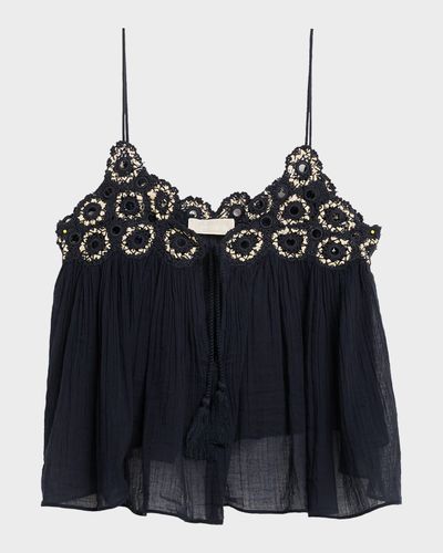 Ulla Johnson Alessia Embroidered Gauze Tank Top