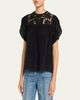 Ulla Johnson Alma Short-Sleeve Lace Silk Top - 4