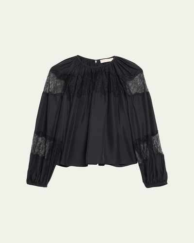 Ulla Johnson Bess Silk Long-Sleeve Blouse