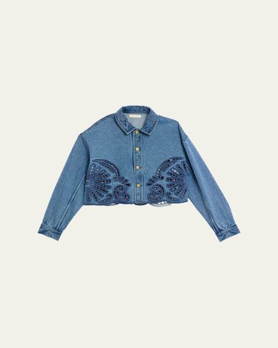 Ulla Johnson Bobbi Embroidered Denim Jacket