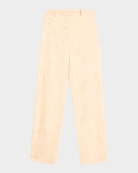 Ulla Johnson Carine High-Rise Crinkled Satin Pants