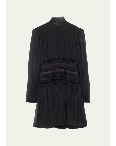 Ulla Johnson Celestine Long-Sleeve Mini Silk Dress