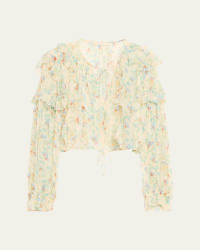 Ulla Johnson Delfina Long-Sleeve Silk Chiffon Blouse