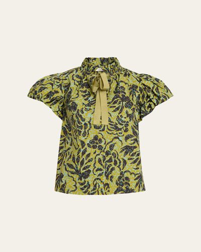 Ulla Johnson Estela Batik Floral Blouse