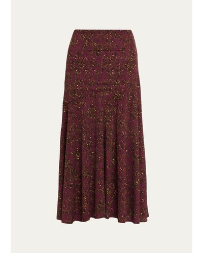 Ulla Johnson Fiona Fit & Flare Jersey Midi Skirt