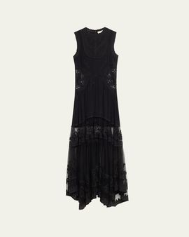 Ulla Johnson Floral Lace Silk Crepe De Chine Gown