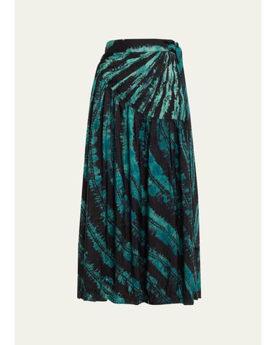 Ulla Johnson Freya Shibori Tie-Dye Midi Skirt