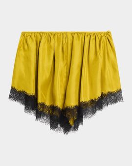 Ulla Johnson Georgina Lace-Trim Silk Shorts