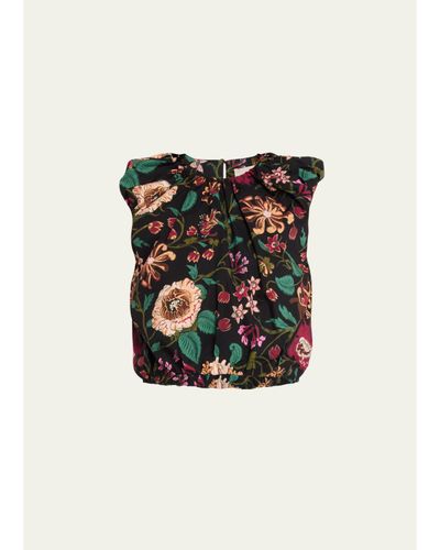 Ulla Johnson Gracie Floral Sleeveless Crop Top