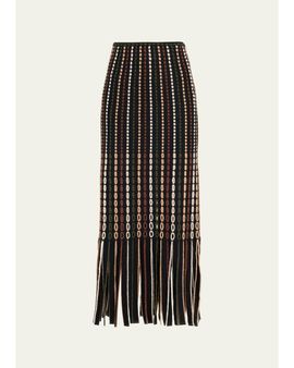 Ulla Johnson Inez Fringe Knit Midi Skirt