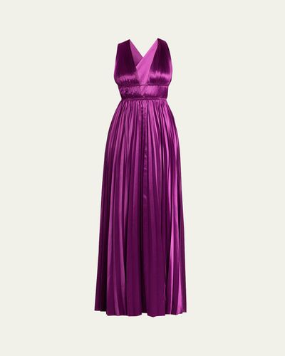 Ulla Johnson Lena Pleated Satin Gown