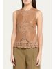 Ulla Johnson Livia Sleeveless Crochet Leather Top - 4