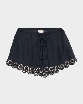 Ulla Johnson Liya Embroidered Gauze Coverup Shorts