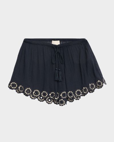 Ulla Johnson Liya Embroidered Gauze Coverup Shorts