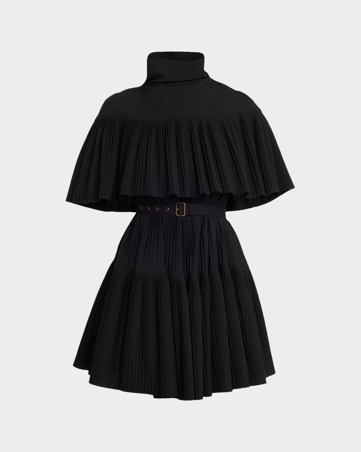 Ulla Johnson Lucille Pleated Wool Cape Dress