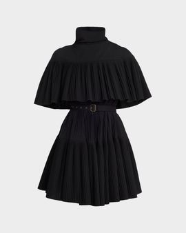 Ulla Johnson Lucille Pleated Wool Cape Dress