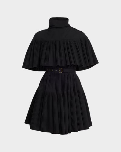 Ulla Johnson Lucille Pleated Wool Cape Dress