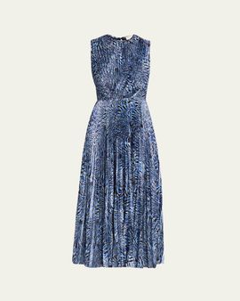 Ulla Johnson Malin Pleated Satin Midi Dress
