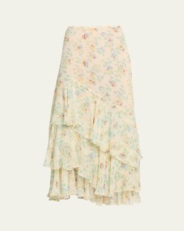 Ulla Johnson Meadow Silk Midi Skirt