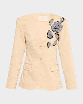 Ulla Johnson Otto Embroidered Satin Jacket