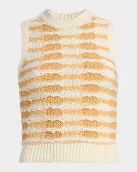 Ulla Johnson Patrizia Striped Rib-Knit Sleeveless Top