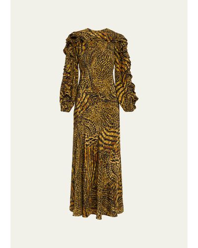 Ulla Johnson Sabrina Long-Sleeve Silk Maxi Dress